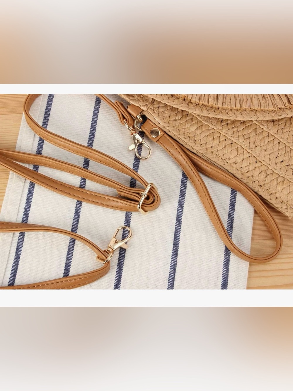 Straw Clutch Purses for Women Summer Beach Bag Woven Envelope Crossbody Purse - Picture 4 of 7